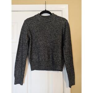 ASTR The Label Arabella Open Back Sweater- Black Silver Lurex- Size XS- NWT